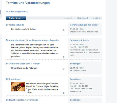 Der ganz neue Veranstaltungskalender soll auch anderen Medien kostenlos zur Verfügung stehen und übersichtlich und neutral alle Termine darstellen. Dieses Konzept umzusetzen war bisher noch nicht so richtig gelungen, jetzt gibt es einen ernsthaften Versuch. Screenshot: <b>TA</b>
