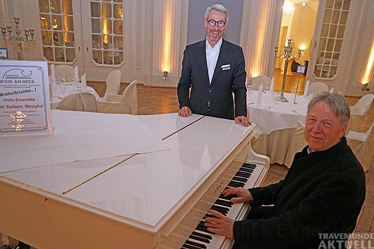 Olaf Silberbach, 1. Vorsitzender der Travemünder Kammermusikfreunde e.V. und Hoteldirektor Kai Plesse, ATLANTIC Grand Hotel Travemünde (Archivfoto).
