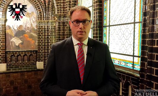 Bürgermeister Jan Lindenau bei seiner Video-Botschaft. – Screenshot: TA