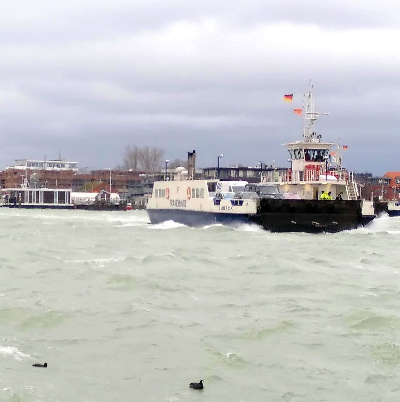 Hochwasser und Sturm in Travemünde