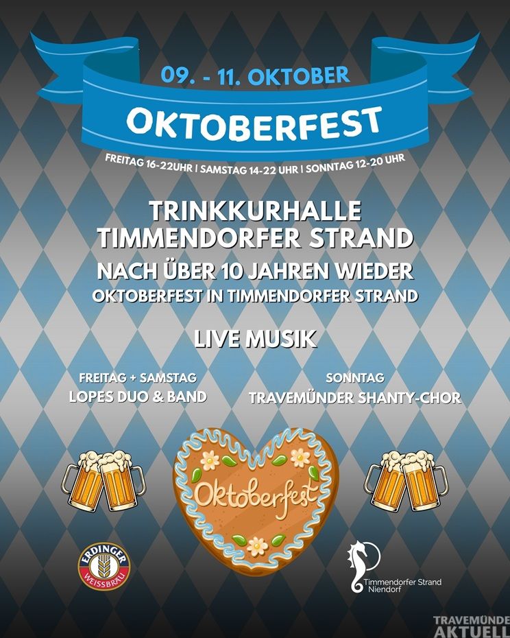 Nach zehn Jahren Pause kehrt das Oktoberfest vom 9. bis 11. Oktober nach Timmendorfer Strand zurück. Grafik: TSNT GmbH