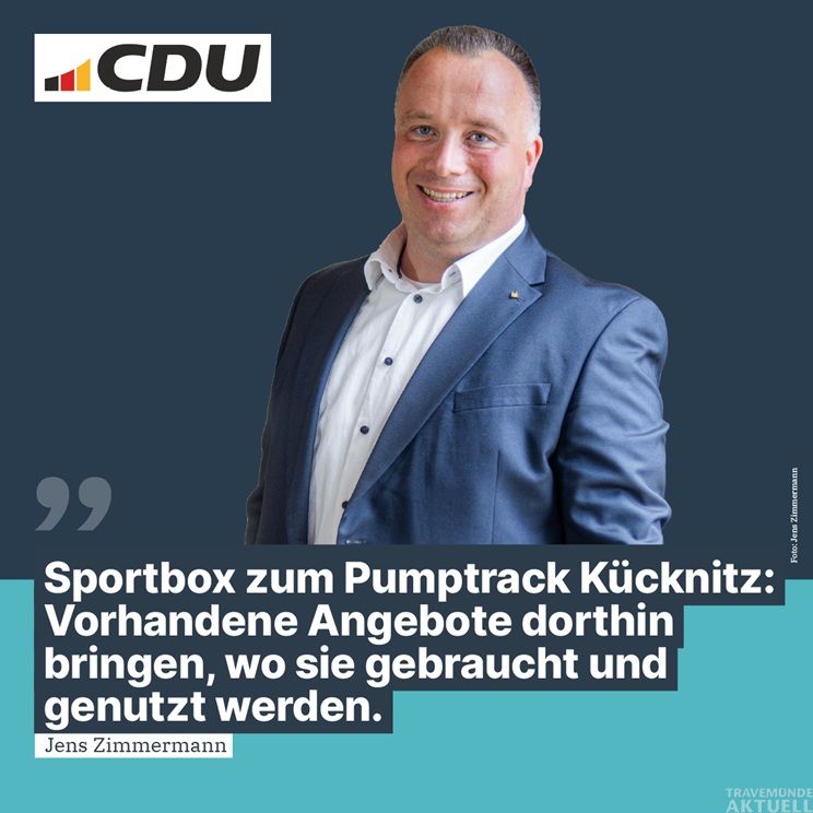 CDU-Bürgerschaftsmitglied Jens Zimmermann schlägt vor, die Sportbox vom Roten Hahn an die Pumptrack-Anlage zu verlagern. Foto: CDU Lübeck